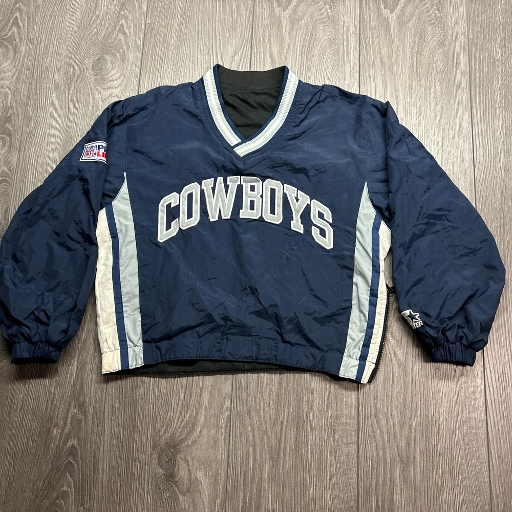 Vintage Starter Dallas Cowboys Reversible Windbreaker Jacket Kids Small 90s NFL